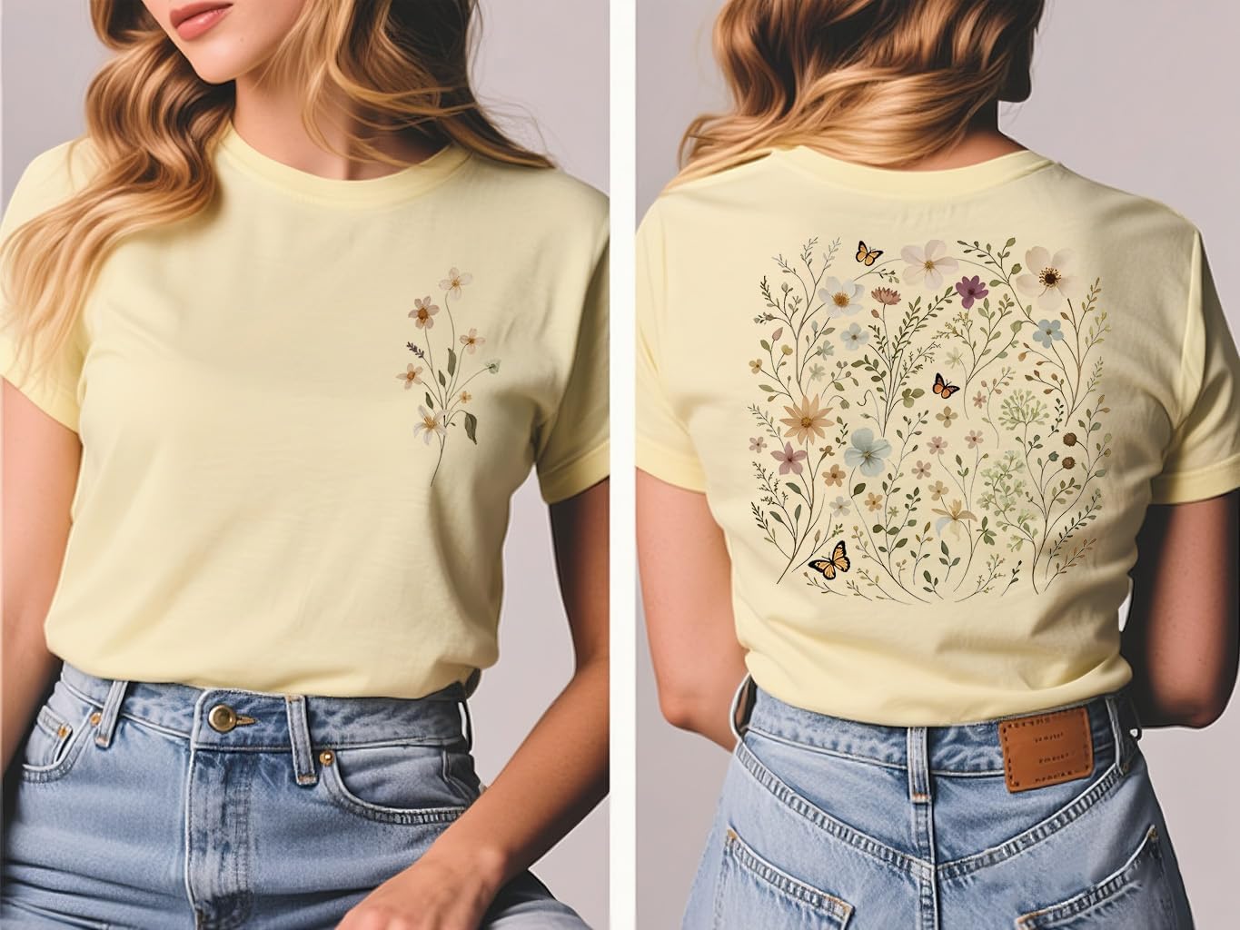 Women's Vintage Floral T Shirt Boho Wildflower Graphic Tee Wildflower Shirt Funny Cotton Loose Fit Cute Tops - Image 5