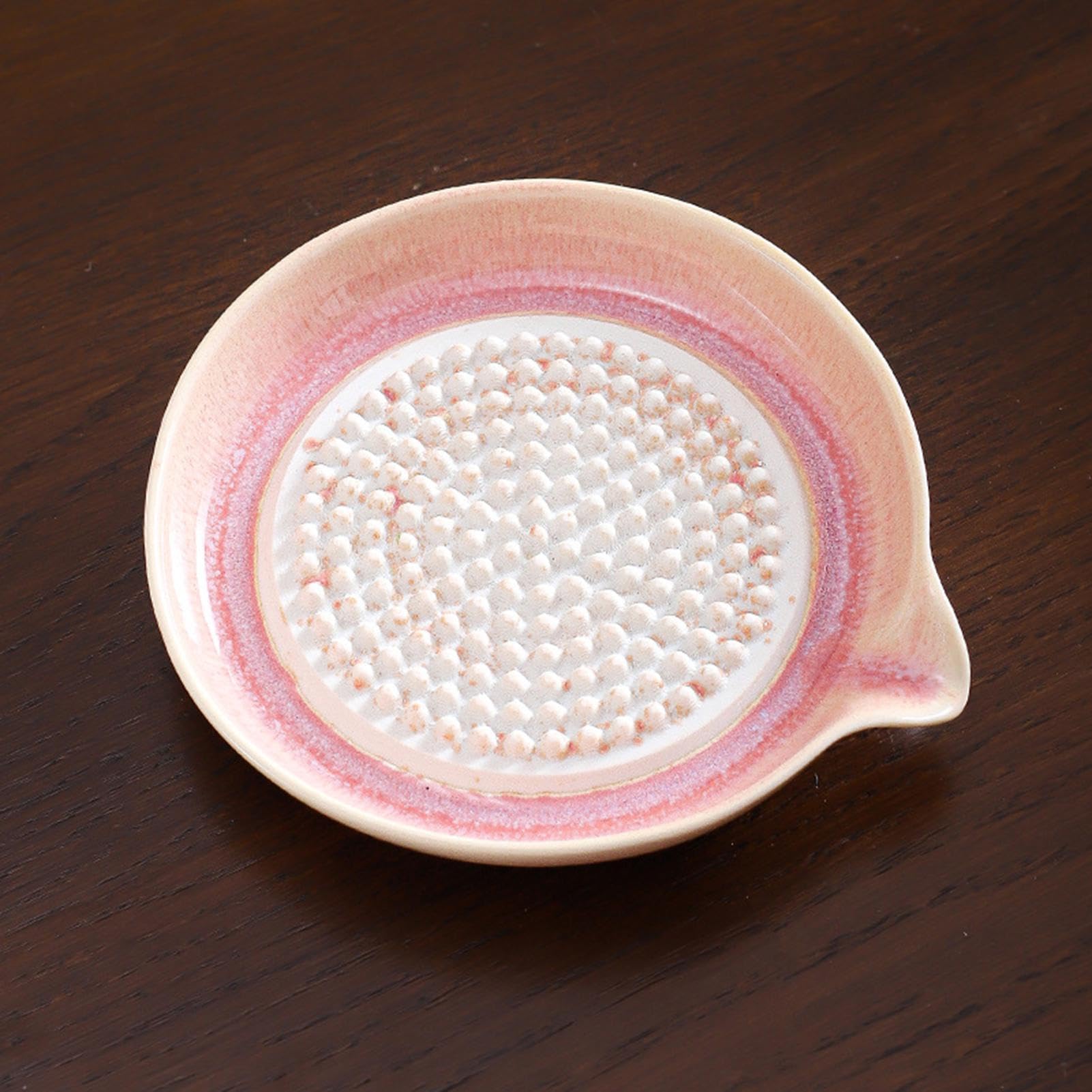 Ceramiczny talerz do tarcia, średnica 12 cm, ceramiczny, glazura, z gradientem, szatkownica ceramiczna, jednokolorowa, do imbiru, czosnku i