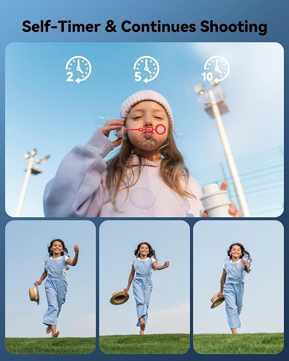 Digital Camera for Kids: Black Camera for Teens - Christmas Birthday Gifts for Boys Girls 8-10 - Toys for Girls 8-13 - Compact Camera for 6 7 8 9 10 Years Old- Toys for Kid Children Toddler