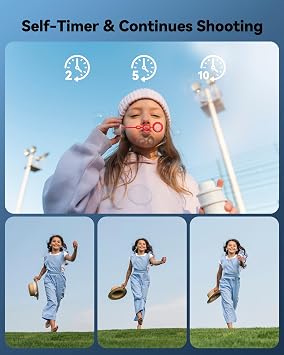 Digital Camera for Kids: Black Camera for Teens - Christmas Birthday Gifts for Boys Girls 8-10 - Toys for Girls 8-13 - Compact Camera for 6 7 8 9 10 Years Old- Toys for Kid Children Toddler