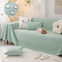 Vista 21 de Funda de sofá para sofá de 2 cojines, apta para mascotas, resistente al agua, antiarañazos, protector de muebles seccional en forma de L, funda