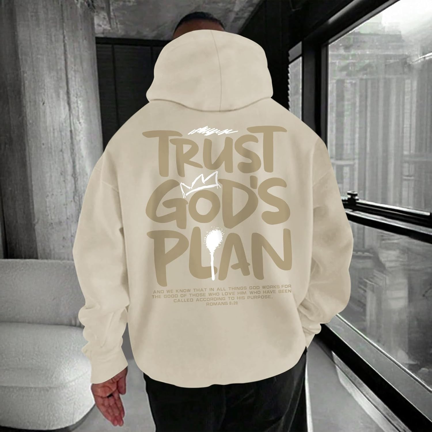 Christian Hoodies for Men Jesus Hoodie Religious God Sweatshirts Faith Bible Verse Sweatshirt Inspirational Pullover - Image 3