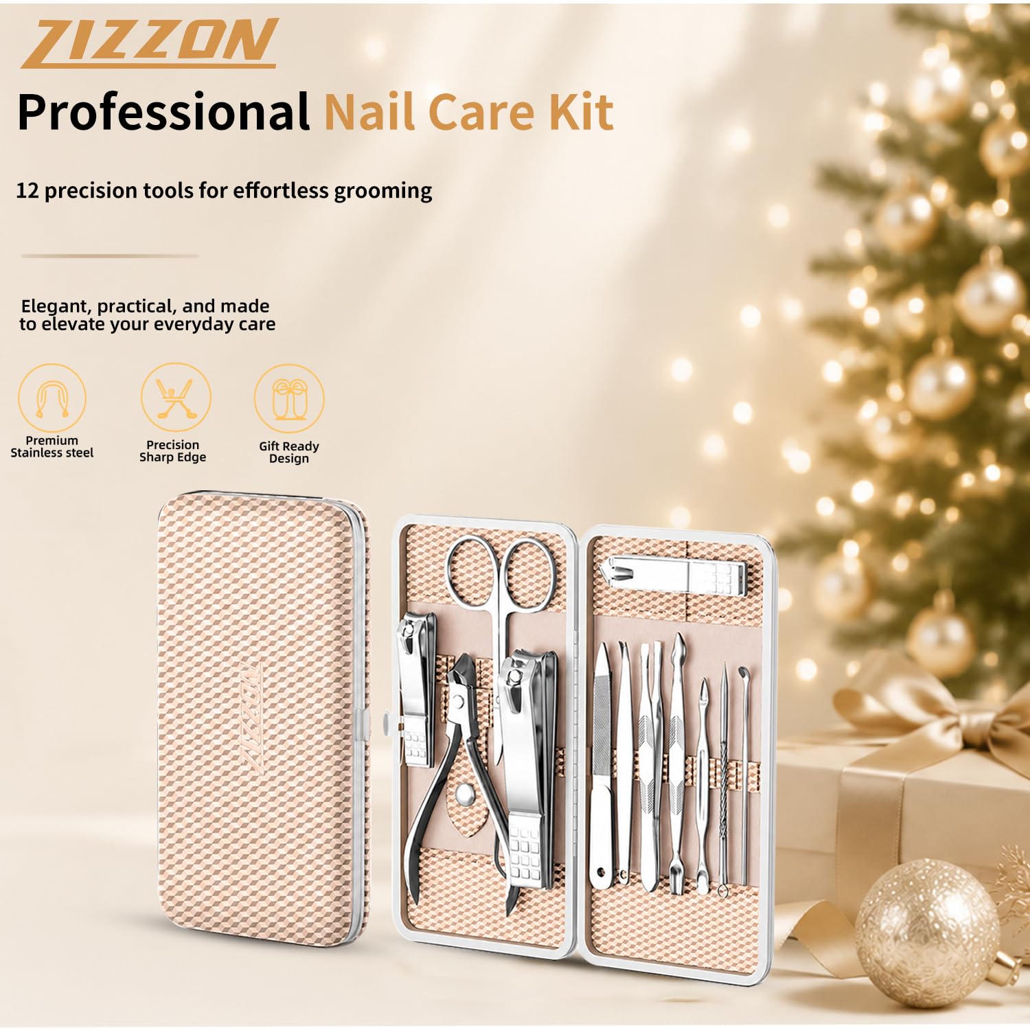 Stainless Steel Manicure Set with Travel Case -8 Stainless Steel Manicure Set with Travel Case -8