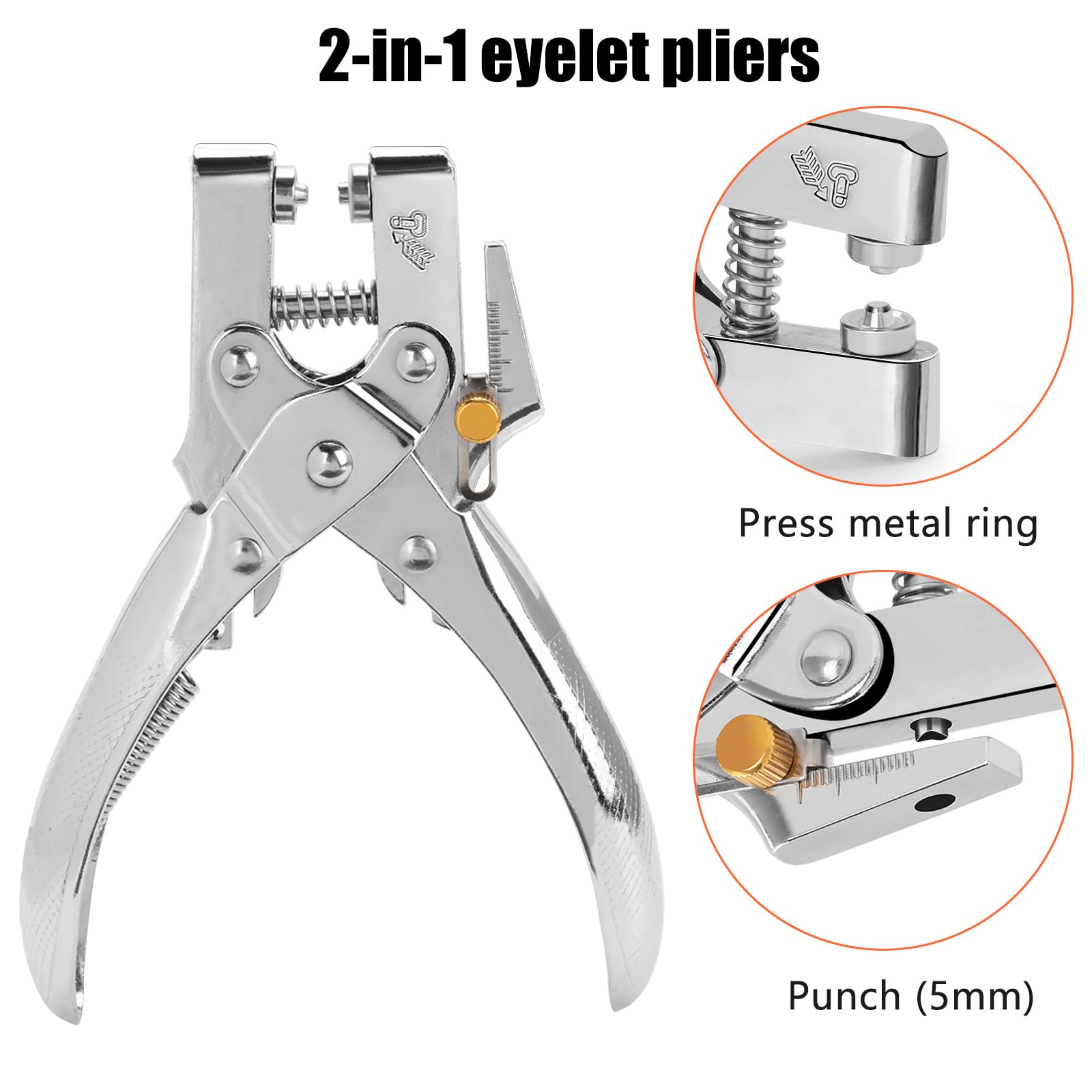 100 clip per occhielli professionali (diametro 5 mm) in acciaio al carbonio per tessuti, striscioni in PVC, teloni, avings, cartone, vele ombreggianti