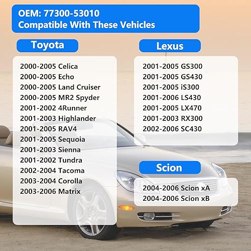 Miniatura 2 de Tapa de gasolina, tapa de combustible de repuesto 77300-53010 compatible con Toyota 2000-2006, Scion, 2001-2006 Lexus, GS300 GS430 IS300 IS300 LX470