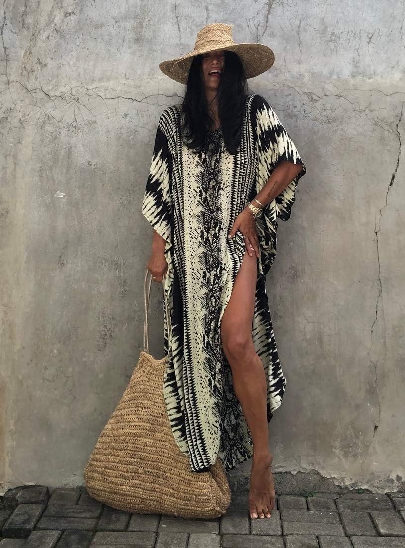 Bsubseach Kaftan Dresses for Women 2025 Plus Size Swimsuit Cover Up Tie Dye Caftan Maxi Dress Loungewear - Image 3