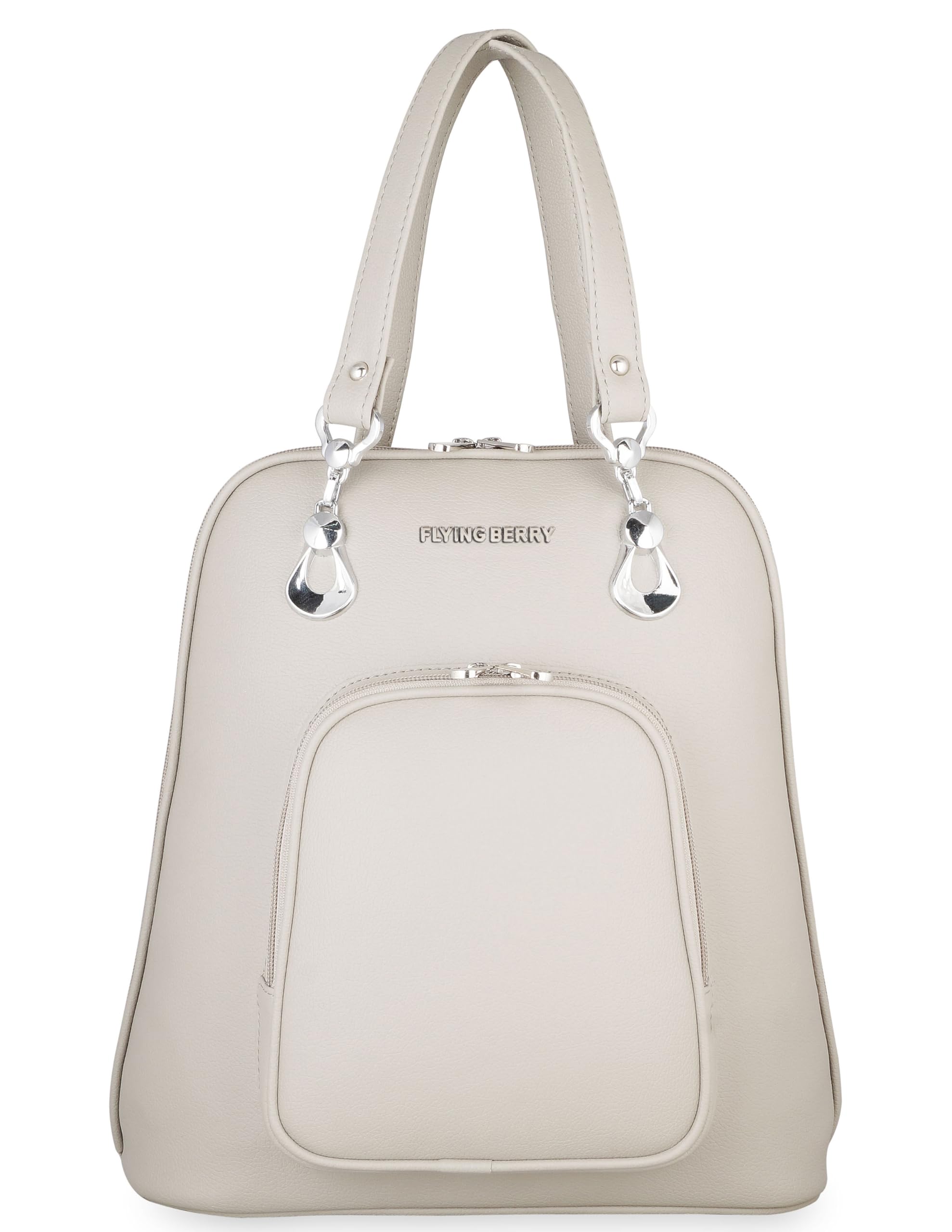 Women's Standard Backpack Cum Handbag (Grey) Free Size-image-38