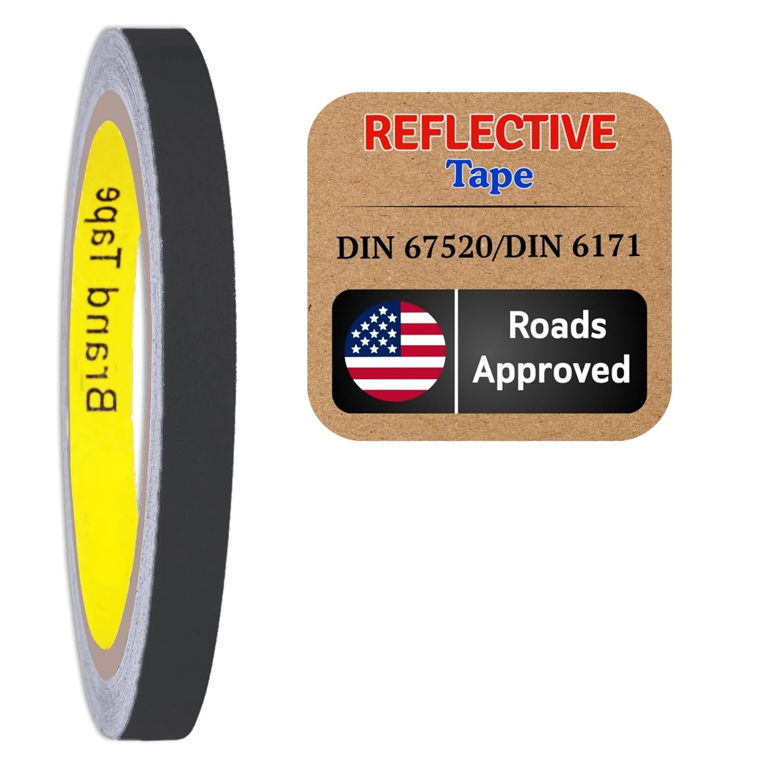 Reflective Tape, Reflective Film, Reflective Tape, Safety Warning Tape, Waterproof, Reflective Film, Made with 680E (20mm x 10meter Black)