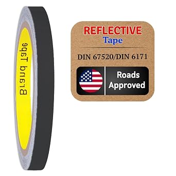 Reflective Tape, Reflective Film, Reflective Tape, Safety Warning Tape, Waterproof, Reflective Film, Made with 680E 20mm x 10meter Black