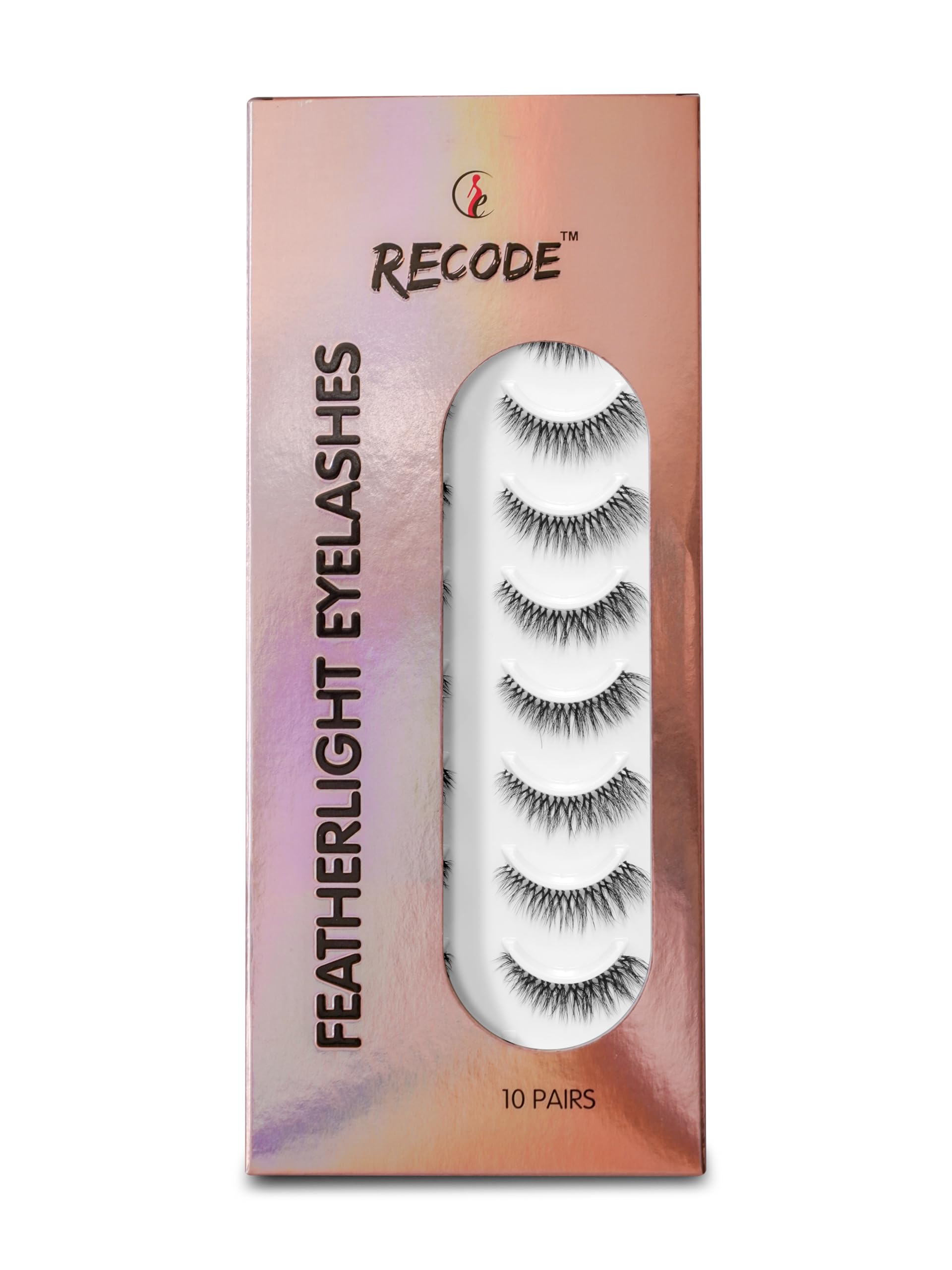 Recode RE03 Featherlight Eyelashes-Transparent Band,Pack of 10-picture-21