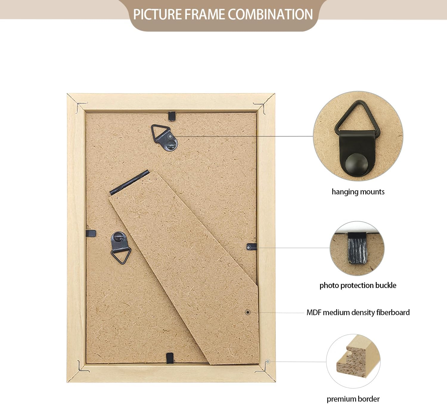 Set of 50 Picture Frame Bulk Photo Frames Wall Mounting Simple Photo Frames Multi Picture Frames for Wall or Tabletop, 4X6 Inch Natural