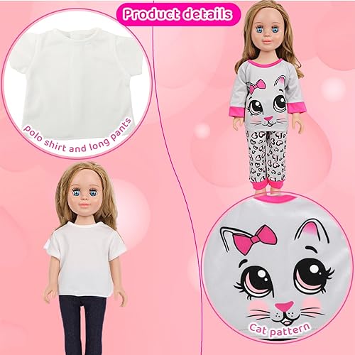 Miniatura 6 de Kit de ropa y accesorios para muñecas de 18 pulgadas: 5 juegos de ropa preestilizados + 2 pares de zapatos (8 estilos disponibles) – Juego de moda