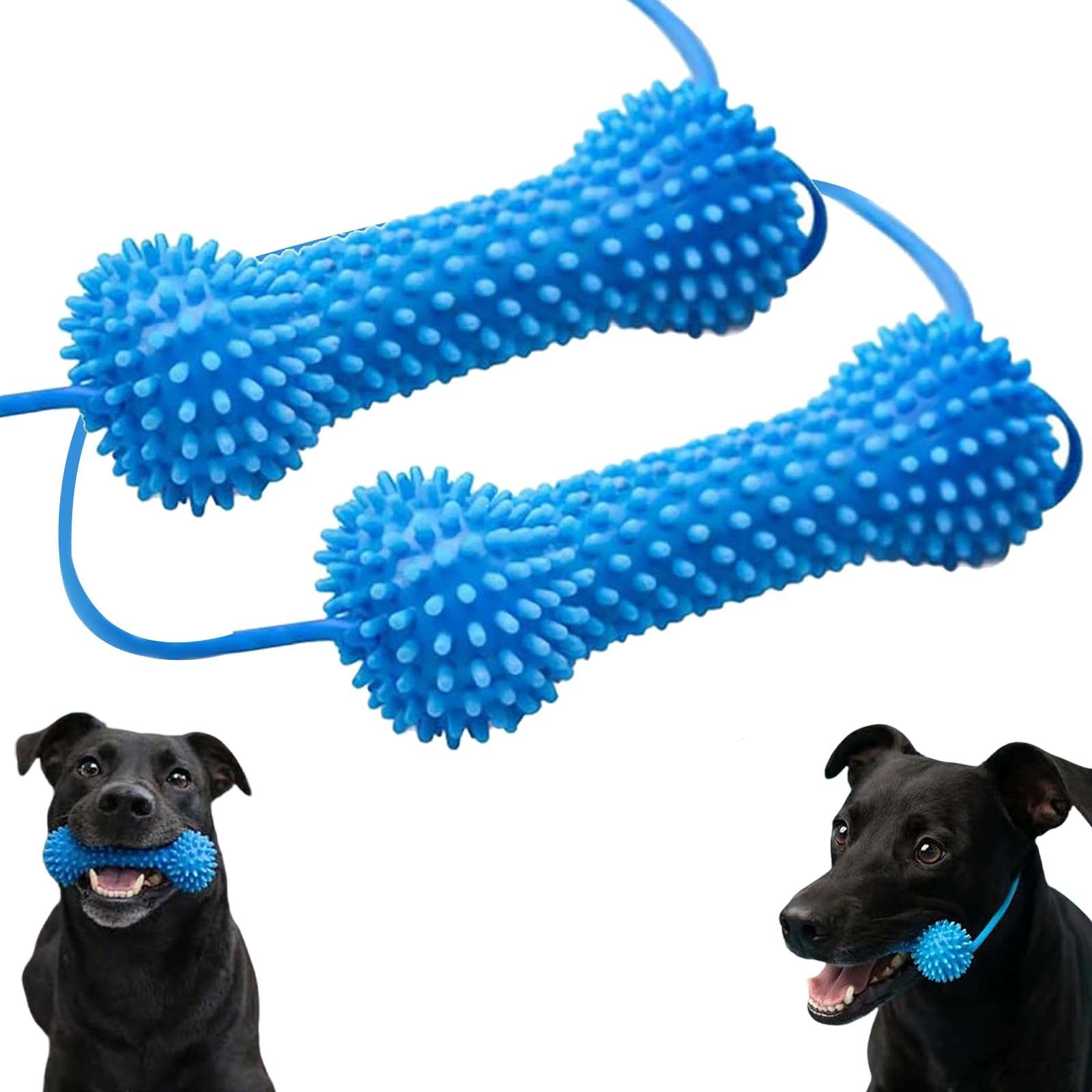 Kryilut Dual-Action Canine Dental Prop, Dog Dental Chew Toy for Easier Teeth Brushing, Teeth Cleaning Tools for Dogs, Reusable Dental Chews for Small, Medium and Large Dog (2pcs)