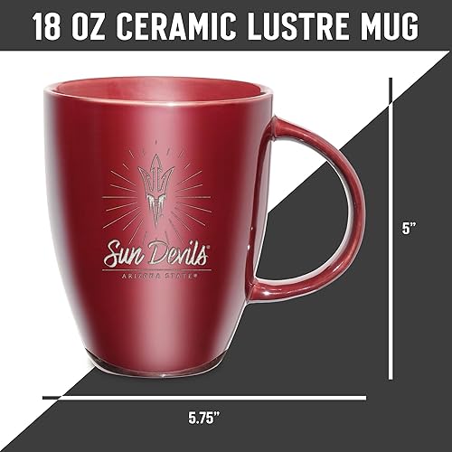 Vista 264 de Rico Industries NCAA - Taza de cerámica con grabado láser, 18 onzas, café y té