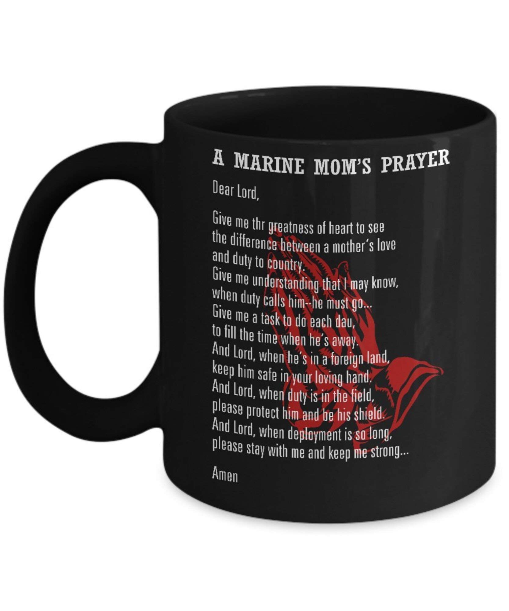 Marine Mom Mug-A Marine Moms Prayer-Marine Mom Coffee Mug-Marine Mom Present-Black G6HBT8