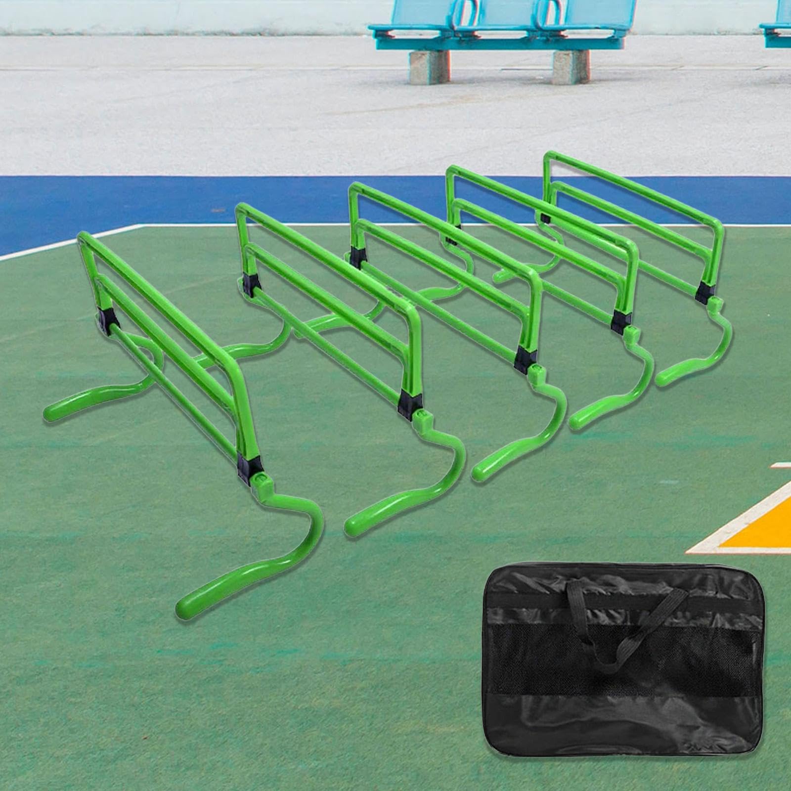 rockible 5 Piezas Vallas de Agilidad Vallas de Entrenamiento Set de Obstáculos Equipo de Coordinación Portátil con Bolsa de Transporte Adecuado para Niños