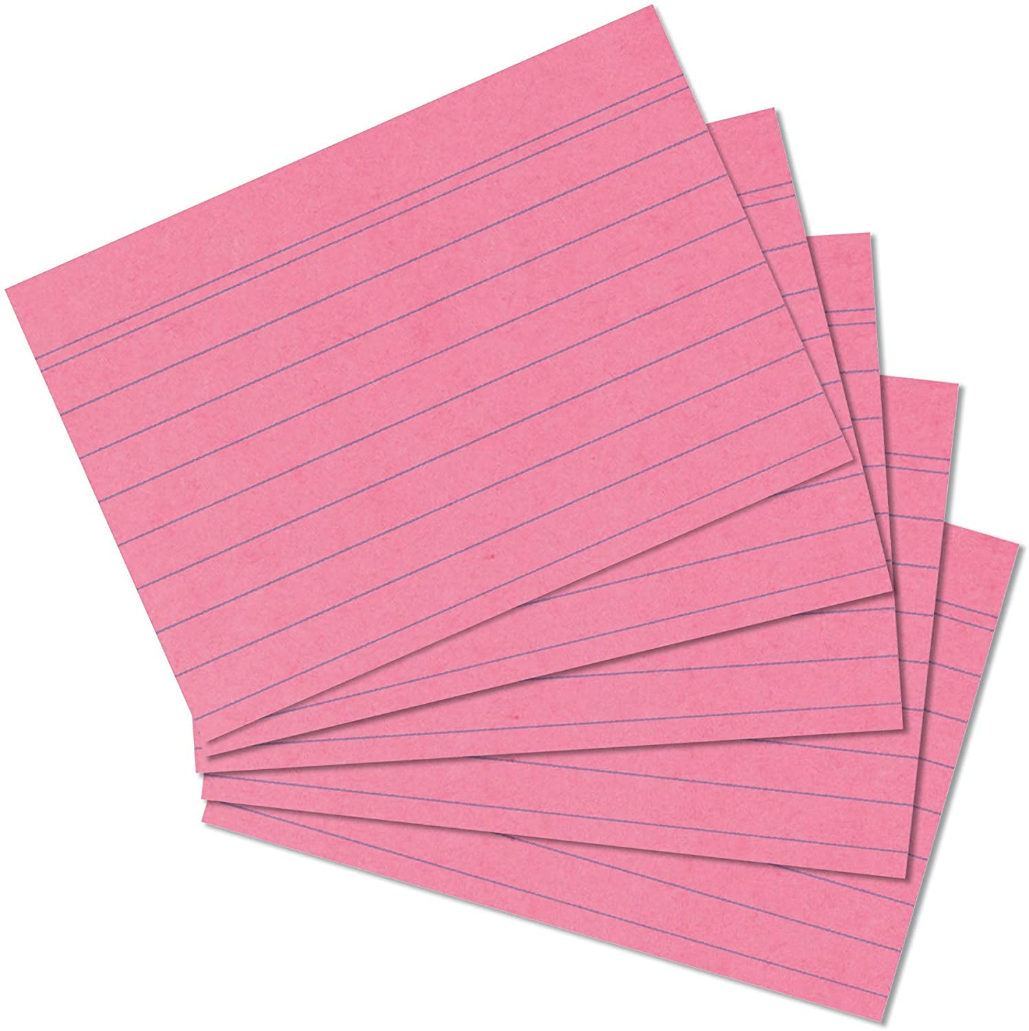 Exacompta - Ref 10830SE - Bristol Lined Record Cards (Pack of 100) - A7 in Size, 205gsm Card, Compatible with Printers - Suitable for Exam Revision & Notes - Pink
