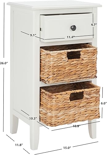 Miniatura 3 de Safavieh Mesa auxiliar blanca angustiada Everly Collection de American Homes Vintage Blanco,Cereza,Negro (Distressed