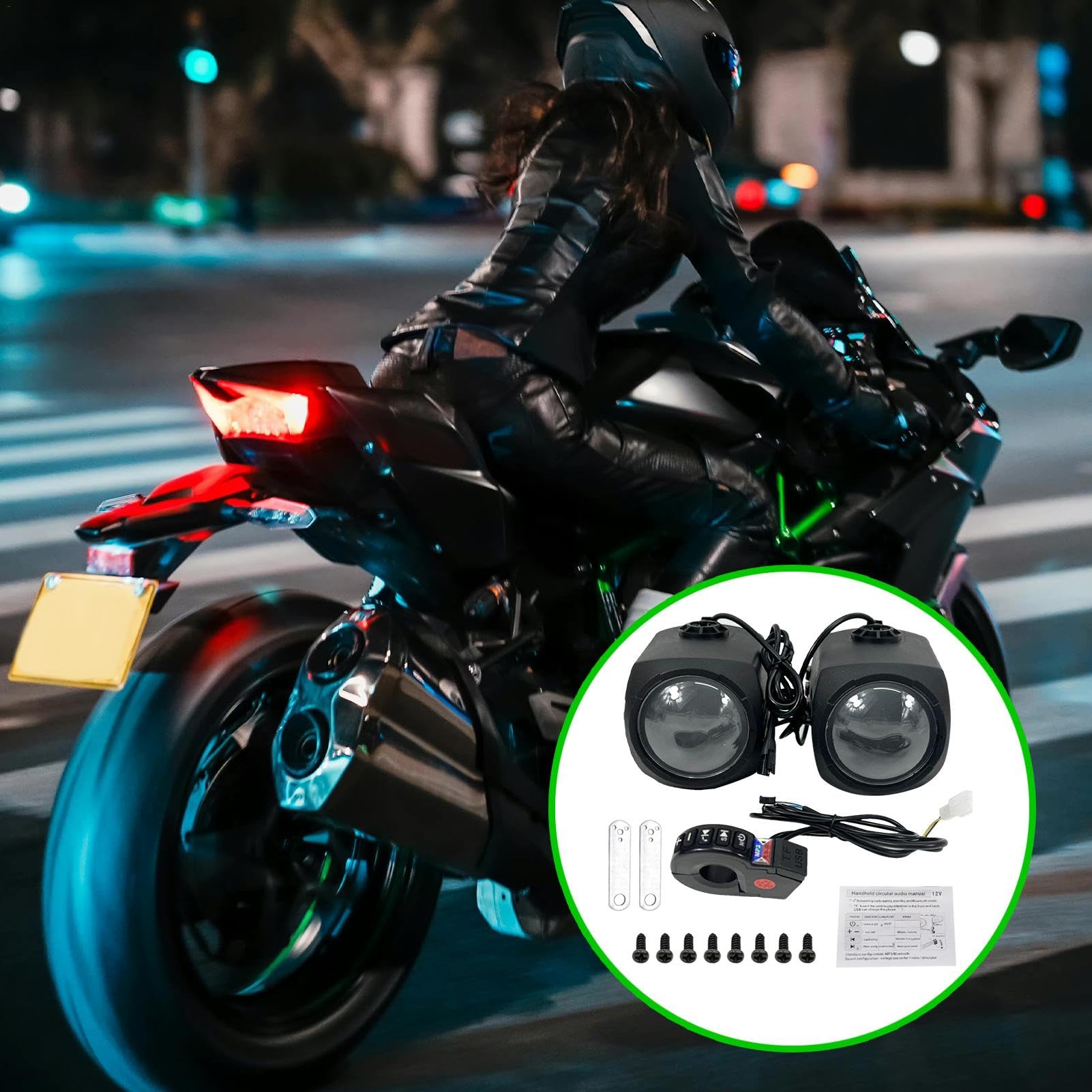 Motocyklowy system stereo, system dźwiękowy motocykla, wzmacniacz radiowy
