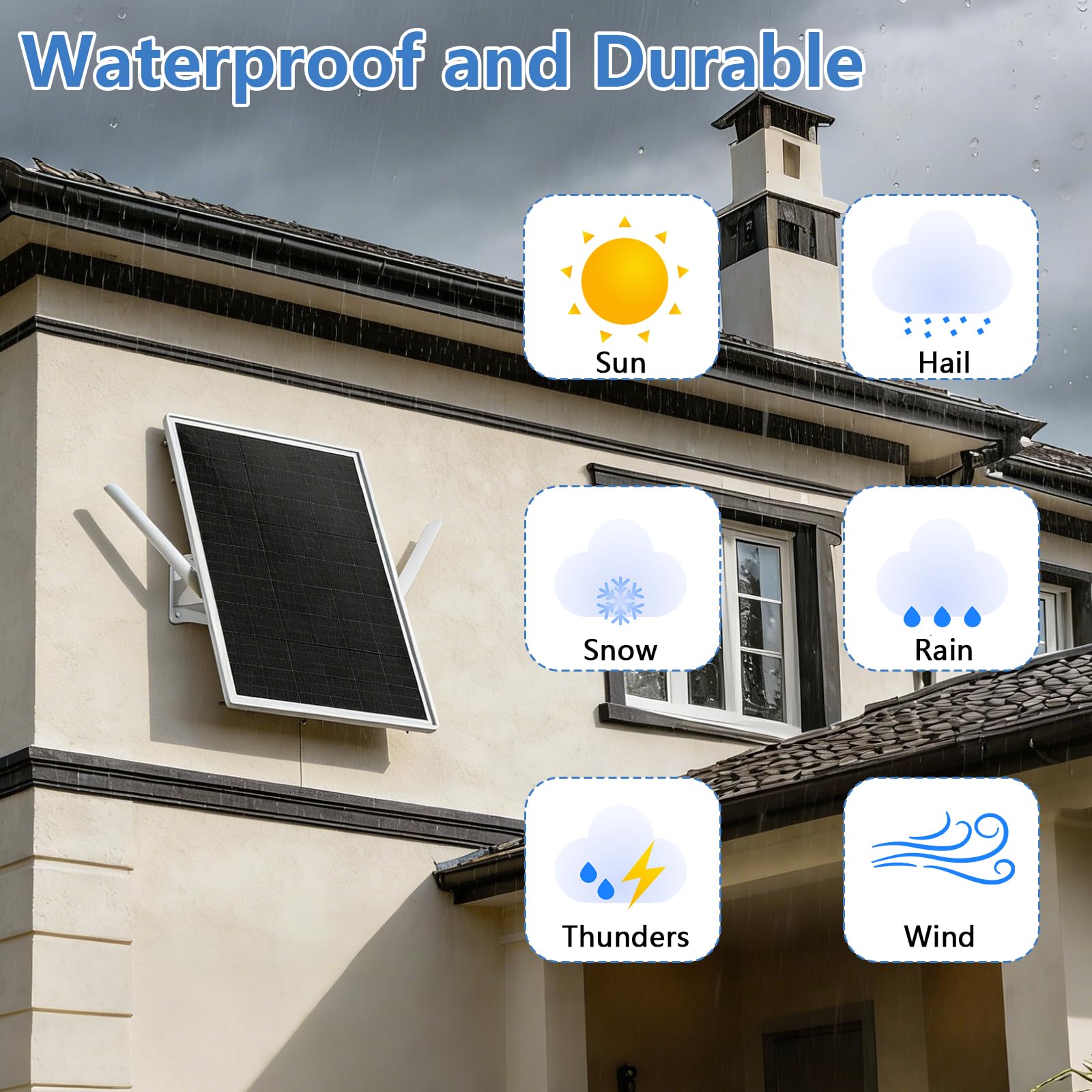 Repeteur WiFi Solaire, Amplificateur de Signal WiFi sans Fil Étanche IP65, 2.4GHz Wi-FI 300Mbps, Rayon de Couverture Jusqu'à 100 Mètres, 20 000 mAh, pour Jardin, Patio, Camping