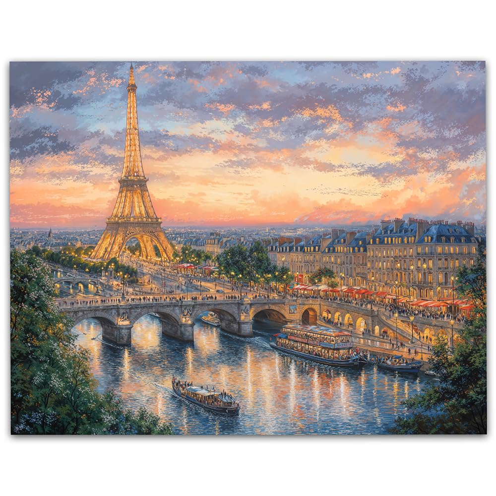 Amazon.com: Paris Night Eiffel Tower Sunset 11x14 Unframed Poster