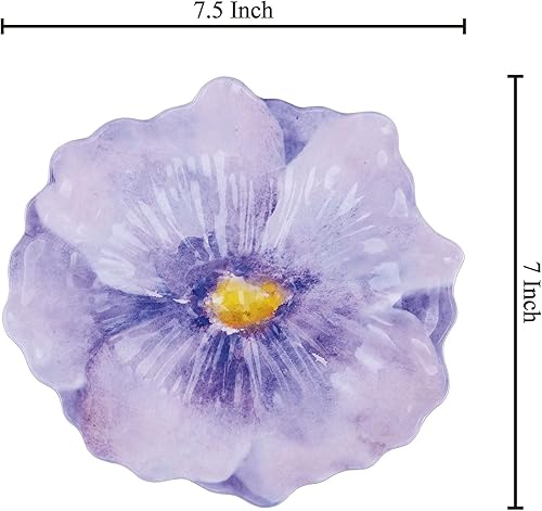 Miniatura 4 de UP ware - Platos de postre de melamina lavanda, platos pequeños en forma de flores, para aperitivos, aperitivos y guarniciones, morado, 7.5 x 7
