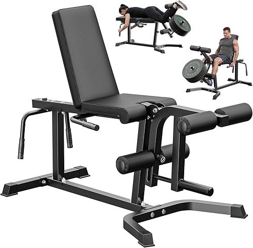 Miniatura 13 de PAPABABE Máquina de extensión y rizado de piernas, máquina ajustable de piernas, extensión de piernas sentadas y máquina de flexión de piernas