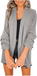 Yihaojia Women Blazers Windproof Coat Trench Coat Autumn Spring Coat Blouse Jacket Turndown Collar Long Sleeve Outwear