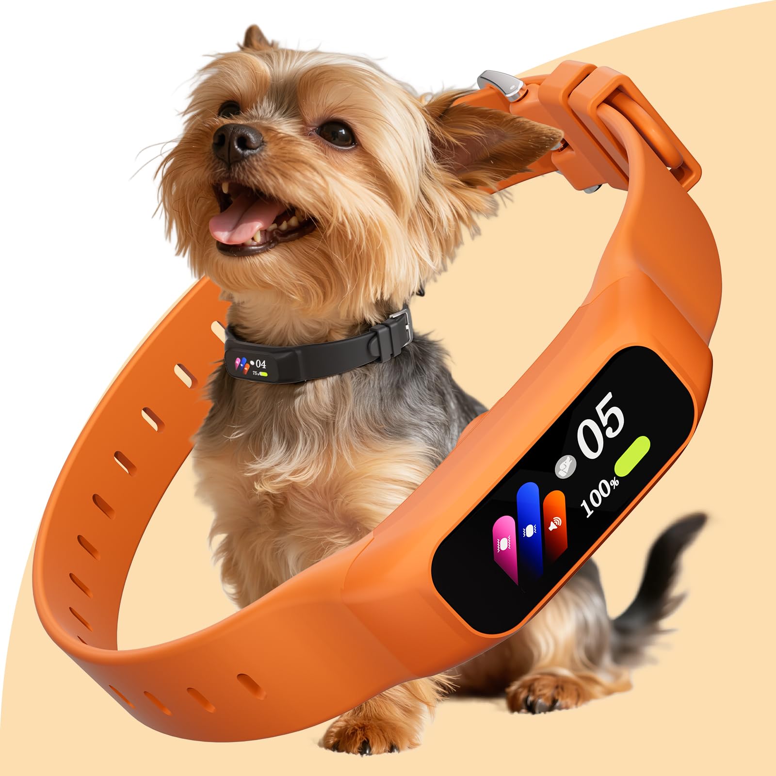 Collar de ladrido para perros (naranja oscuro)