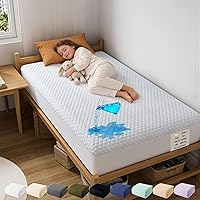 Vista 1 de OhGeni - Protector de colchón 100 % impermeable, almohadilla suave para colchón tamaño individual, resistente al pelo de mascotas y a la enuresis