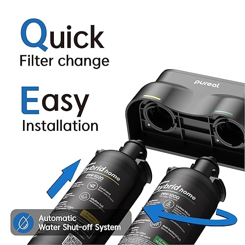 Miniatura 5 de Pureal Hybrid Home PPU-1020K - Sistema de filtro de agua de 2 etapas para debajo del fregadero, 10 K galones, NSFANSI 42 y 372, filtro de