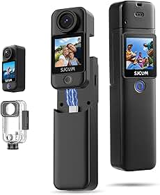 SJ~CAM C300 Pocket Camera de Ação,Gravação de Vídeo com Campo de Visão Amplo de 154°, Estabilização em 6 Eixos, Resistente à água Até 30m