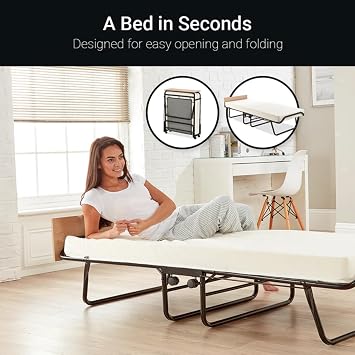 JAY-BE Visitor Folding Bed with Contract Mattress, Single