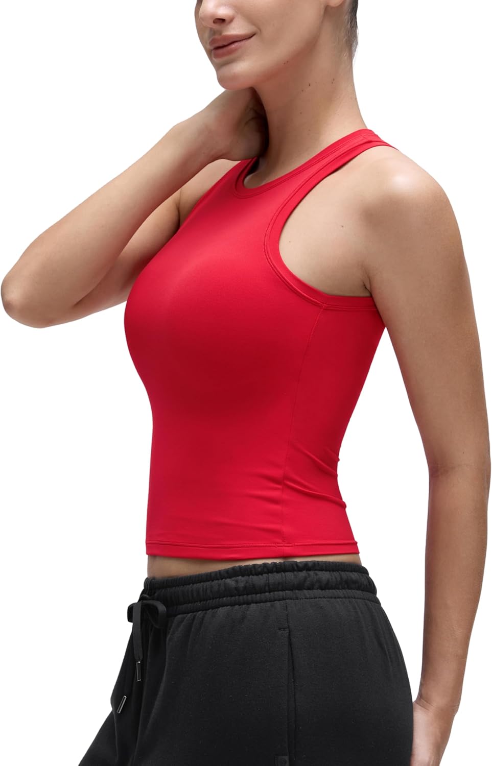 CRZ YOGA Softembrace High Neck Tank Tops for Women - Casual Going Out Soft Double Lined Basic Summer Sleeveless Shirts - Image 4