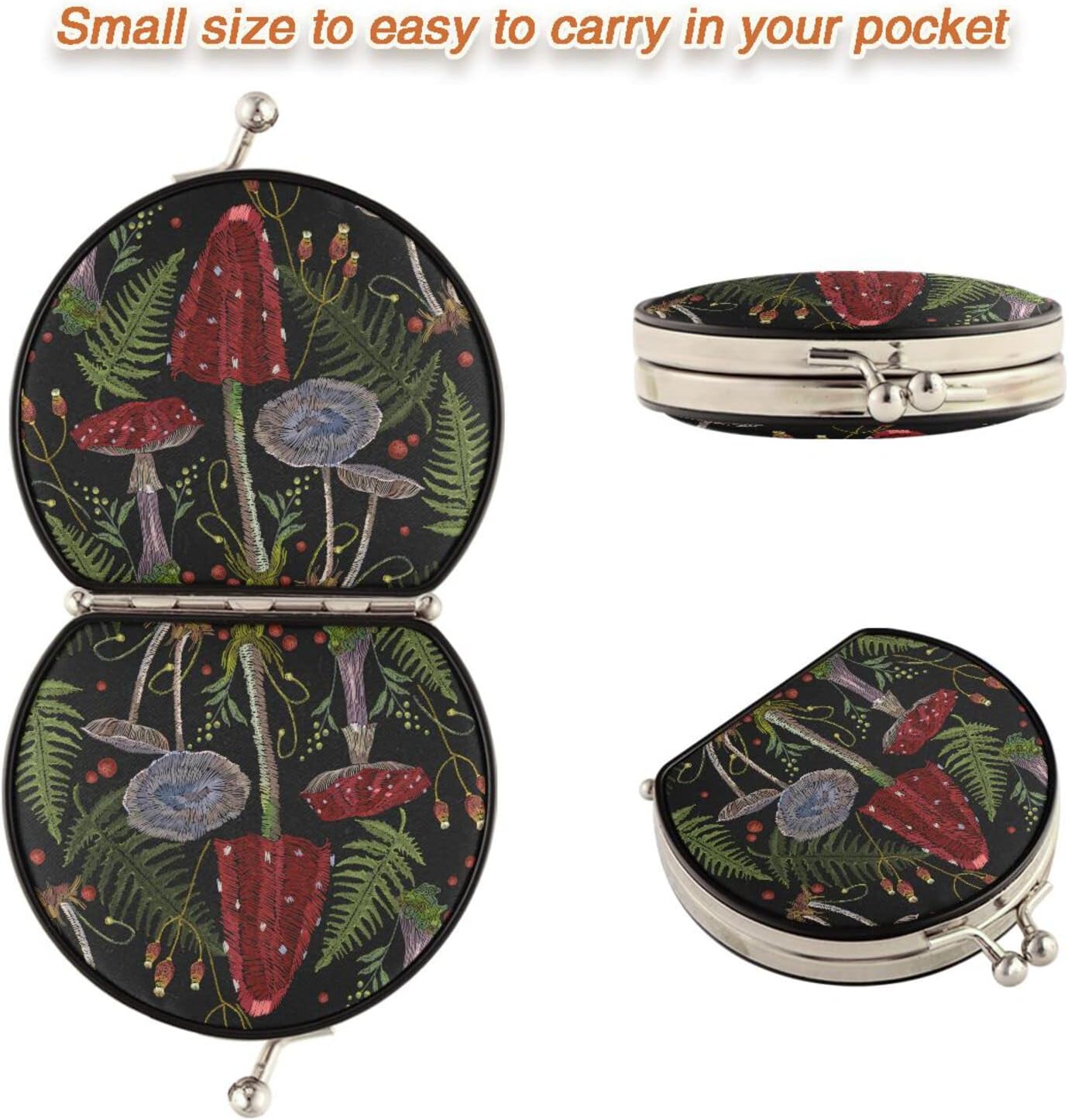 Compact Mirror Vintage Mushrooms image 5