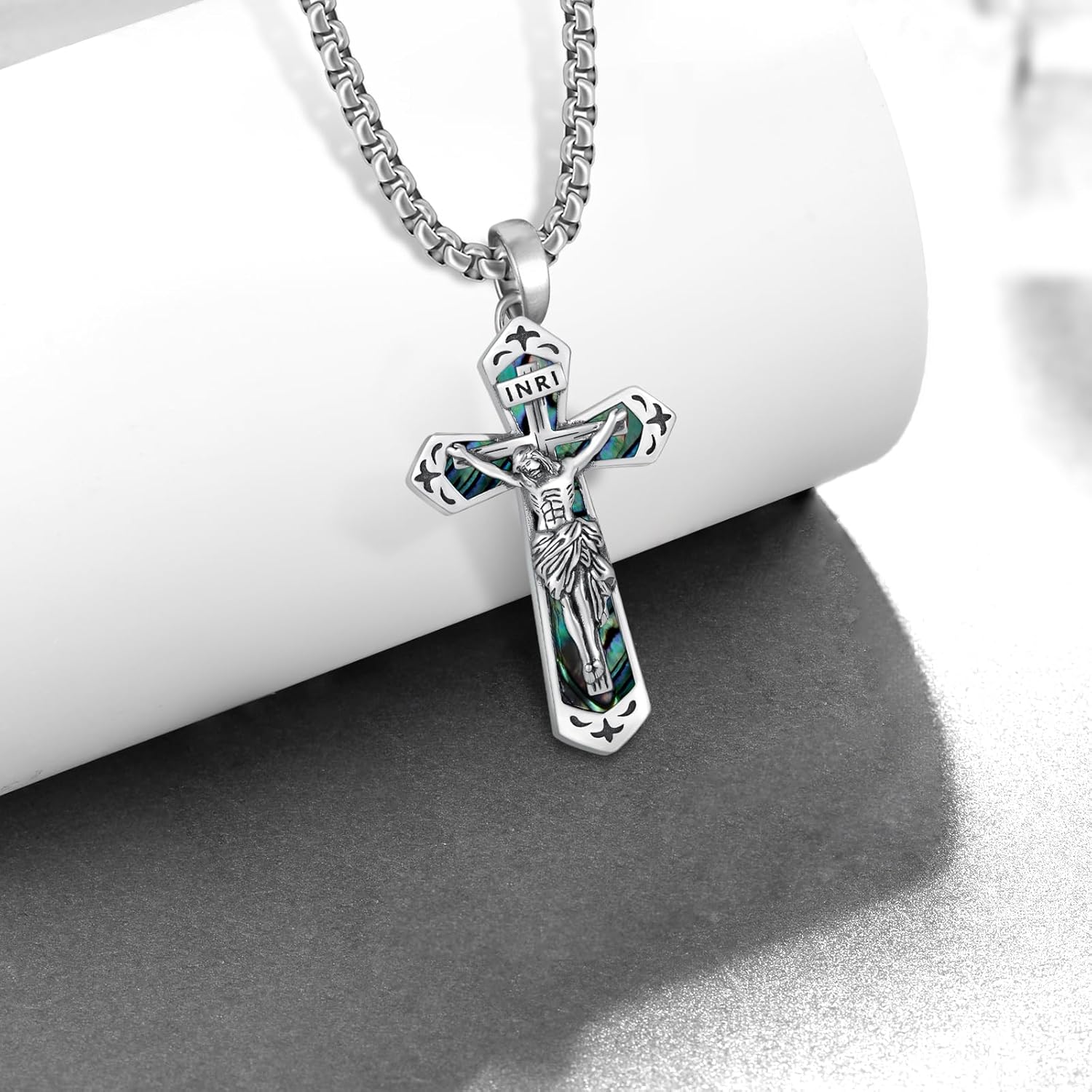 Crucifix Necklace S925 Sterling Silver Cross Jesus Necklaces Jesus Jewelry Gifts for Men Women - Image 2