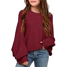 Mafulus Girls Oversized Turtleneck Fall Sweaters Kids Batwing Long Sleeve Slouchy Chunky Cute Pullover Jumper Shirts 5-14T