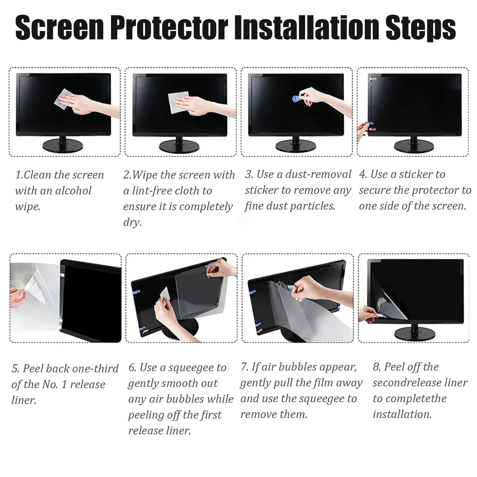 Pellicola protettiva per schermo TV LCD da 32-75 pollici, anti-radiazioni, resistente ai graffi e antiriflesso, ammorbidisce la luce, design per la cura degli occhi, allevia l'affaticamento degli