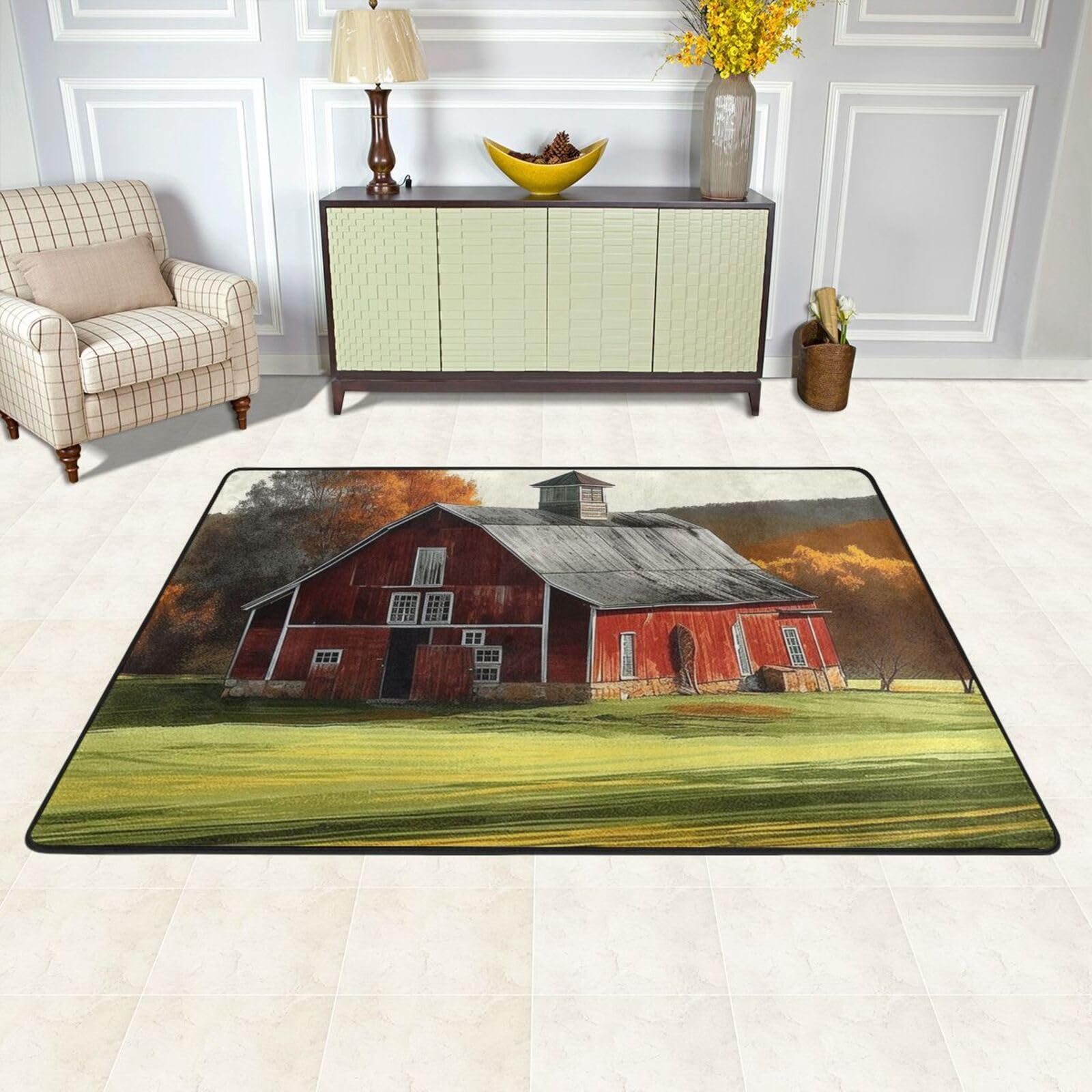Tapis de sol antidérapant et lavable grand format pour un salon moderne