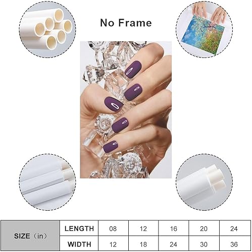 Miniatura 2 de Póster fotográfico de arte de uñas en forma de cubo de hielo, arte de pared de uñas morado, póster de arte de uñas, lienzo y arte de pared,