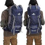 60L Waterproof Lightweight Hiking Backpack with Rain Cover, Outdoor Sport Travel Daypack for Climbing Camping Touring