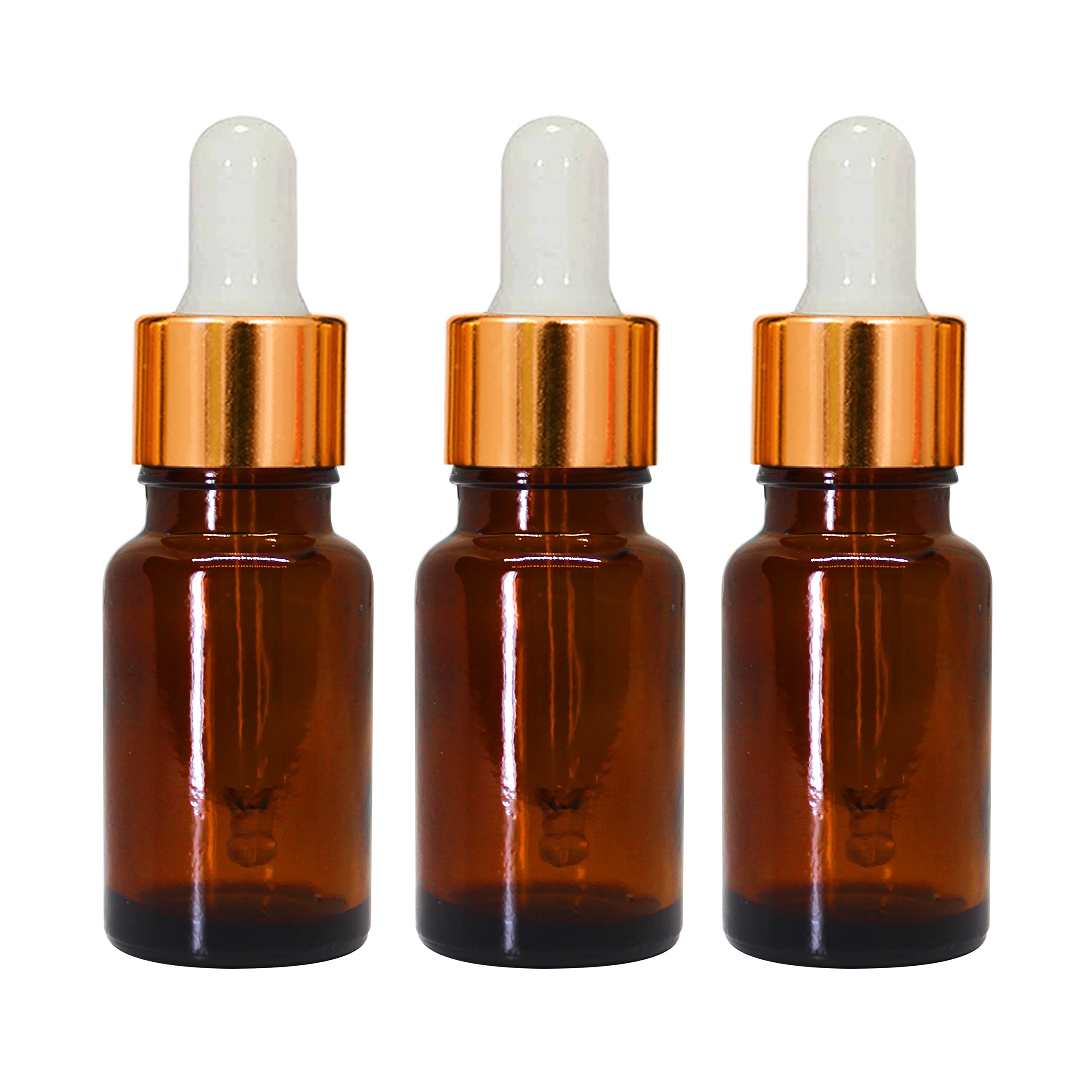 nsb herbals 10 ml Amber Round Empty Glass Bottle + Glass Dropper + Gold Ring + Silcon White Teat, Refillable, Reusable, Leak Proof for Essential Oils, Blends, DIY Perfumes & Face Oil (6)-picture-41