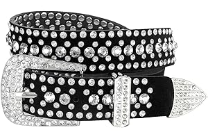 Studded Suede or Punk Gold Star Gem Belt
