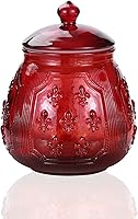 Vista 7 de G Tarros de cristal vintage rojo para galletas y dulces con tapas herméticas para almacenamiento de alimentos, hogar