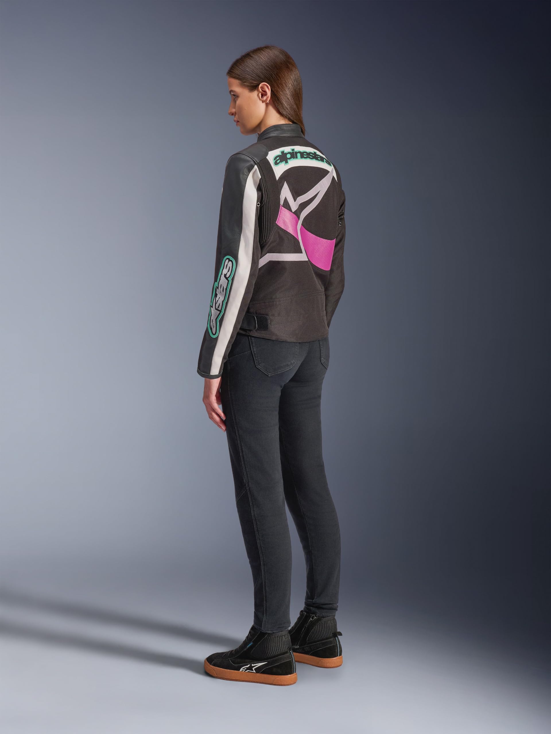 Alpinestars Idles wodoodporna damska kurtka tekstylna motocyklowa, czarny/biały/purpurowy, XS