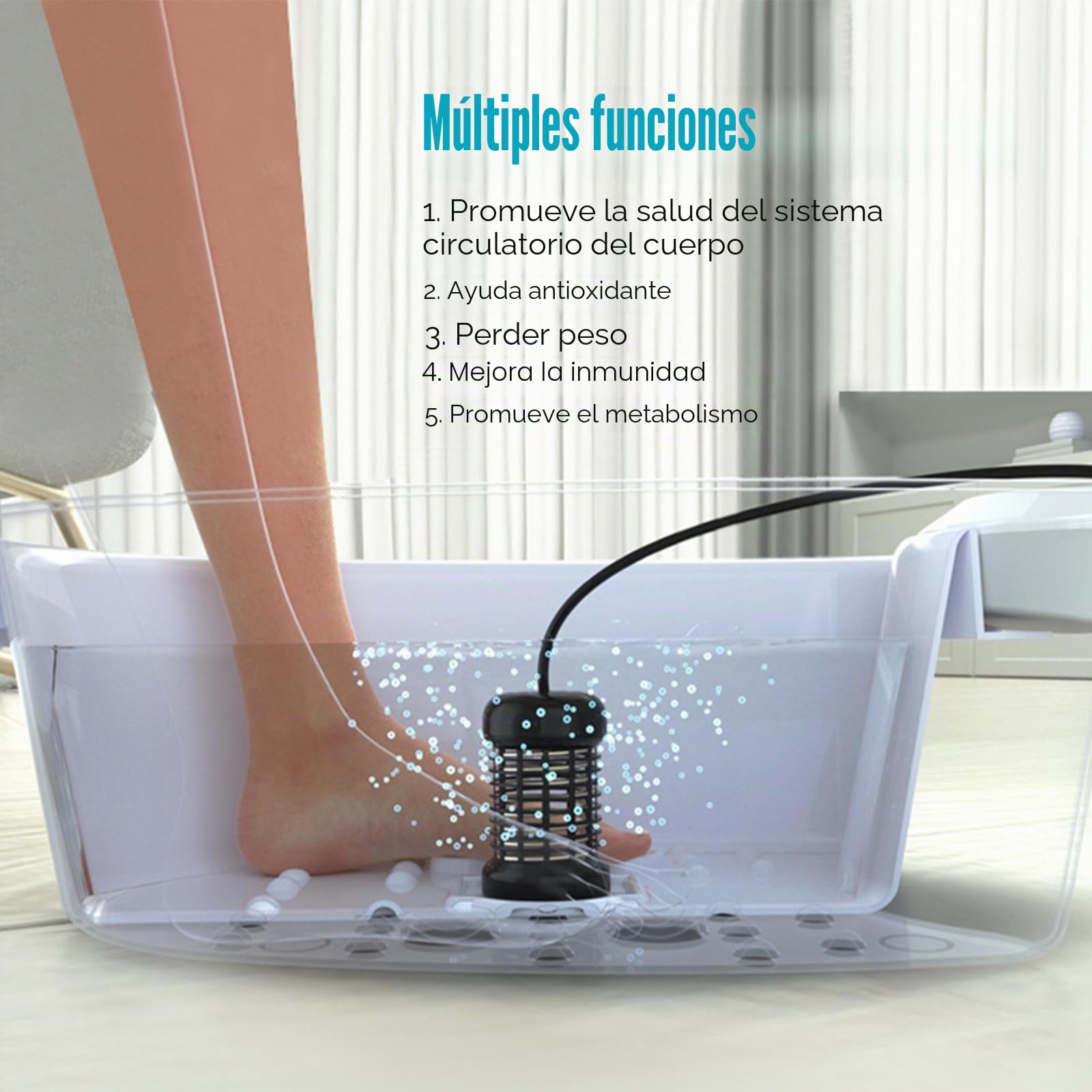 Spa Portátil Iónico Para Pies - Máquina de Desintoxicación y Masajeador (Sin Cuenca)