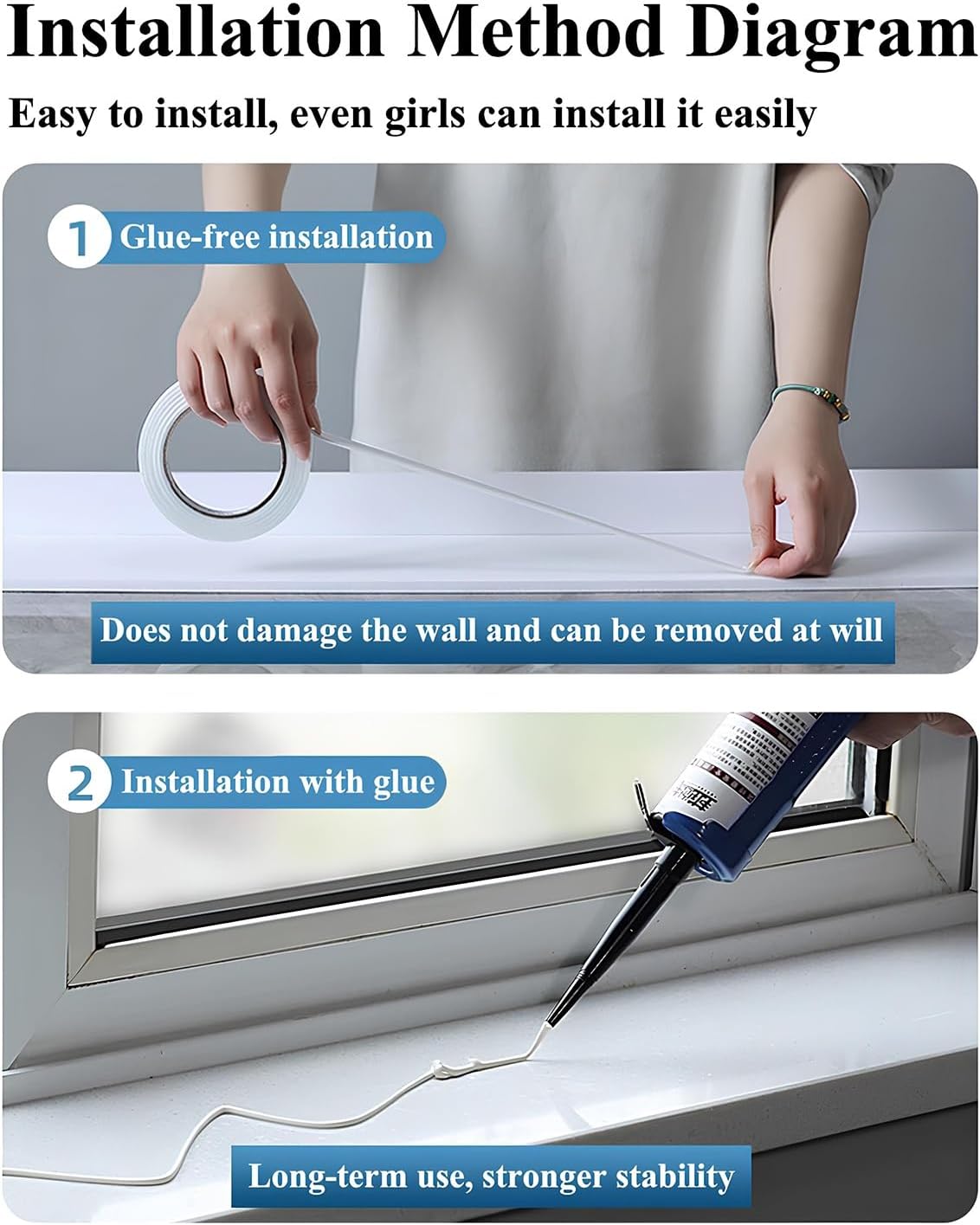 Window Sill Protector, Window Sill Cover, PVC Window Sills Cover Board, for Window Sill Remodel, Can Be Customized
