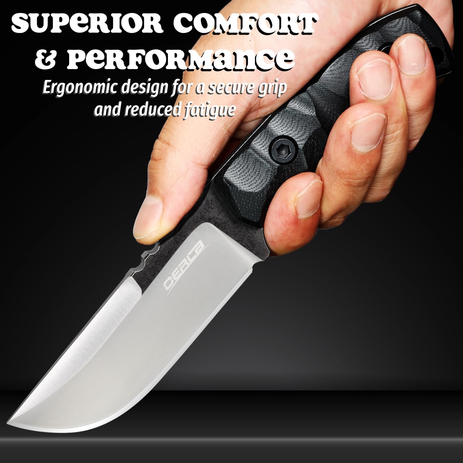 OERLA TAC TF-0017 Thunder Flash Fixed Blade Outdoor Duty Straight Knife - 420HC Stainless Steel Field Knife with G10 Handle, Waist Clip, EDC Kydex Sheath - Image 4