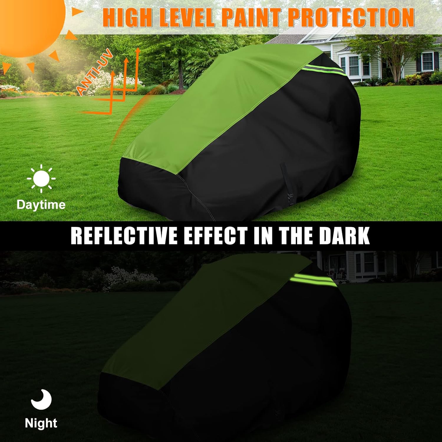 Zero Turn Mower Cover,Waterproof Heavy Duty Fits Up to 60”Mower Decks,600D Polyester Oxford UV and Water Resistant,Windproof Buckle Strapping Designed for Storage and Trailering