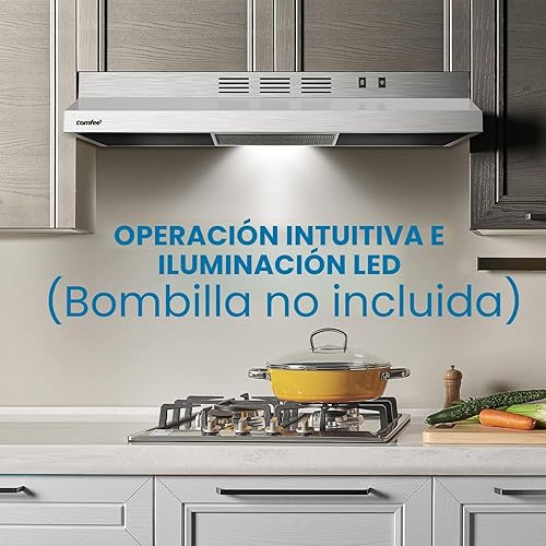 Miniatura 6 de Comfee CVU30W2AST Campana extractora de 30 pulgadas con conducto/sin conducto, campana de ventilación duradera de acero inoxidable para debajo